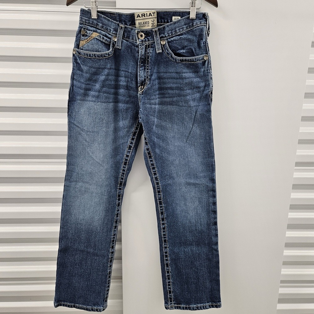 Ariat M4 Relaxed Straight Leg Jeans Mens 30x30 Blue Western Cowboy Denim